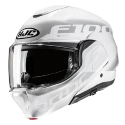 Casco Modulare Hjc F100 Hetal Mc10 Bianco Grigio