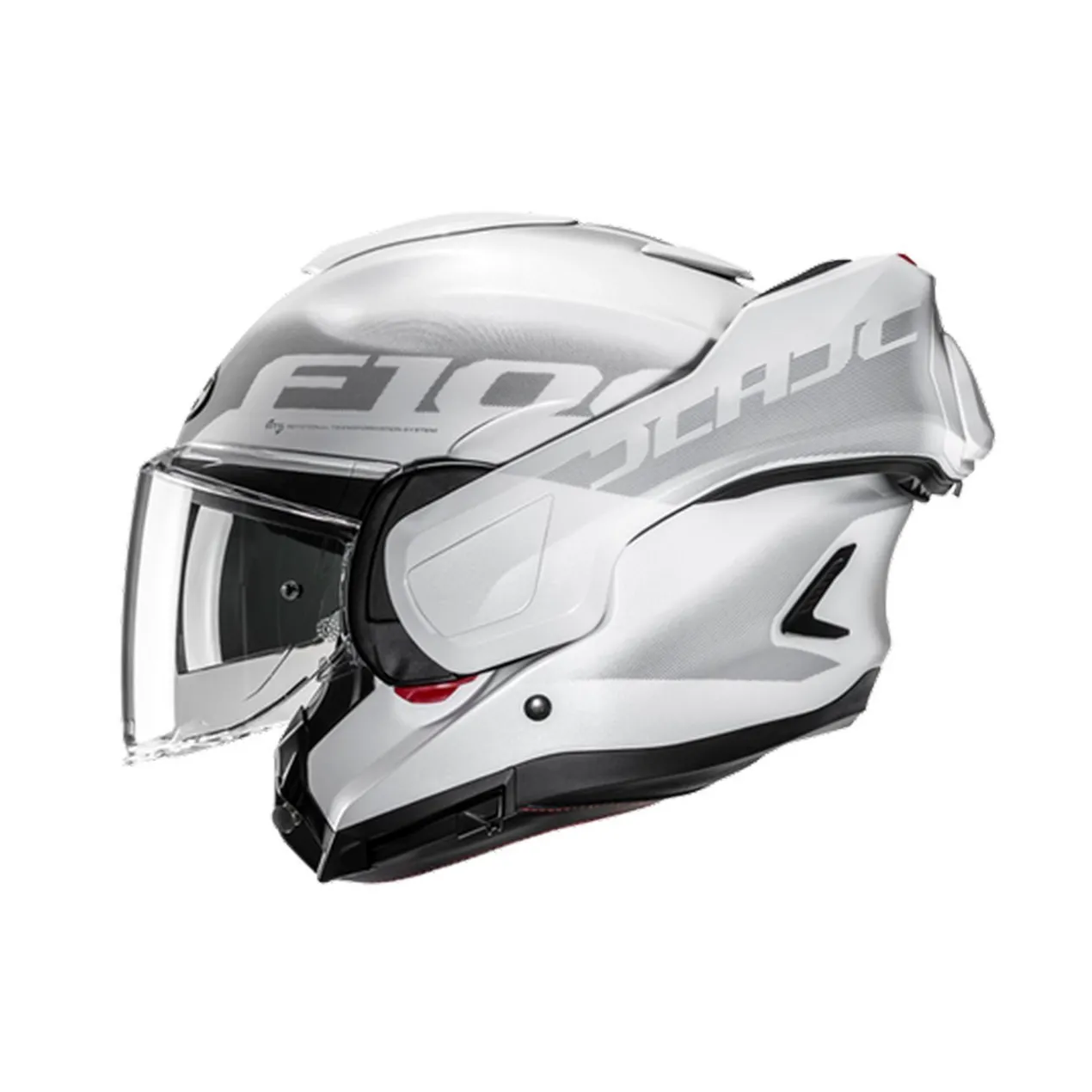 Casco Modulare Hjc F100 Hetal Mc10 Bianco Grigio