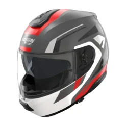 Casco Modulare Nolan N100-6 Cinetico Grigio Lava Bianco Rosso