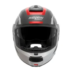 Casco Modulare Nolan N100-6 Cinetico Grigio Lava Bianco Rosso