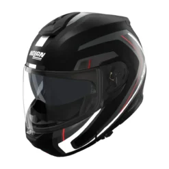 Casco Modulare Nolan N100-6 Radiante Nero Argento Rosso