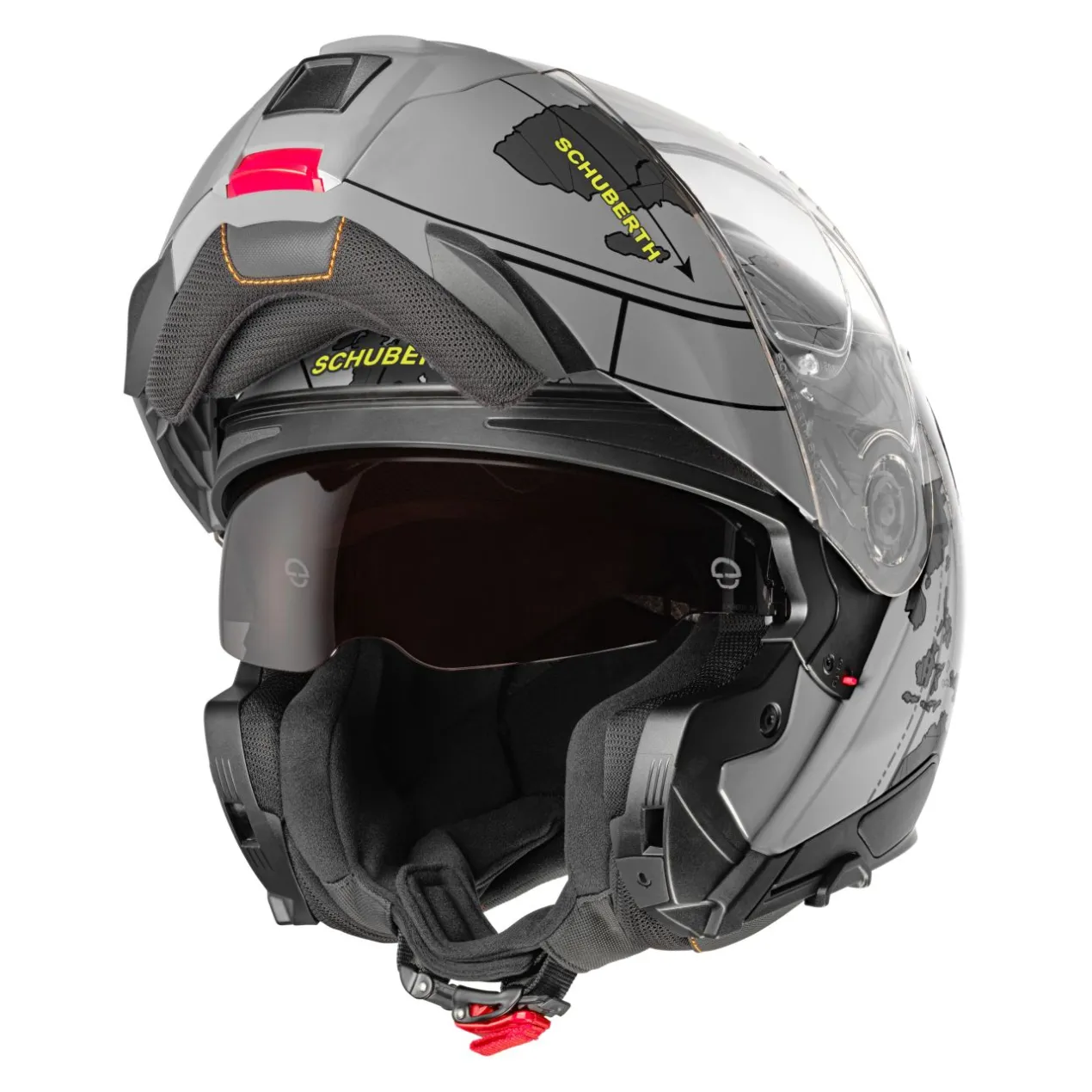 Casco Modulare Schuberth C5 Graphic Globe Grigio