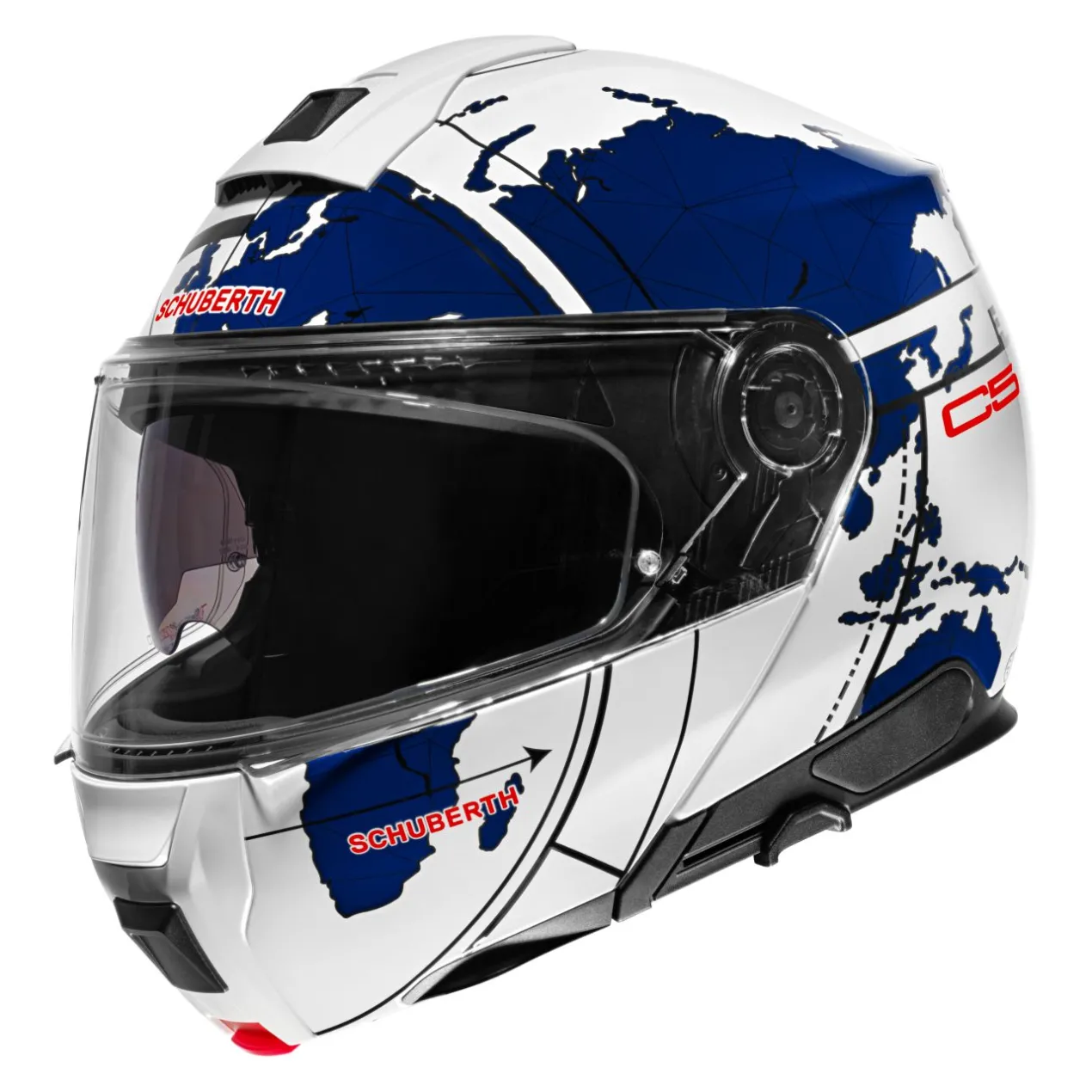 Casco Modulare Schuberth C5 Graphic Globe Blu