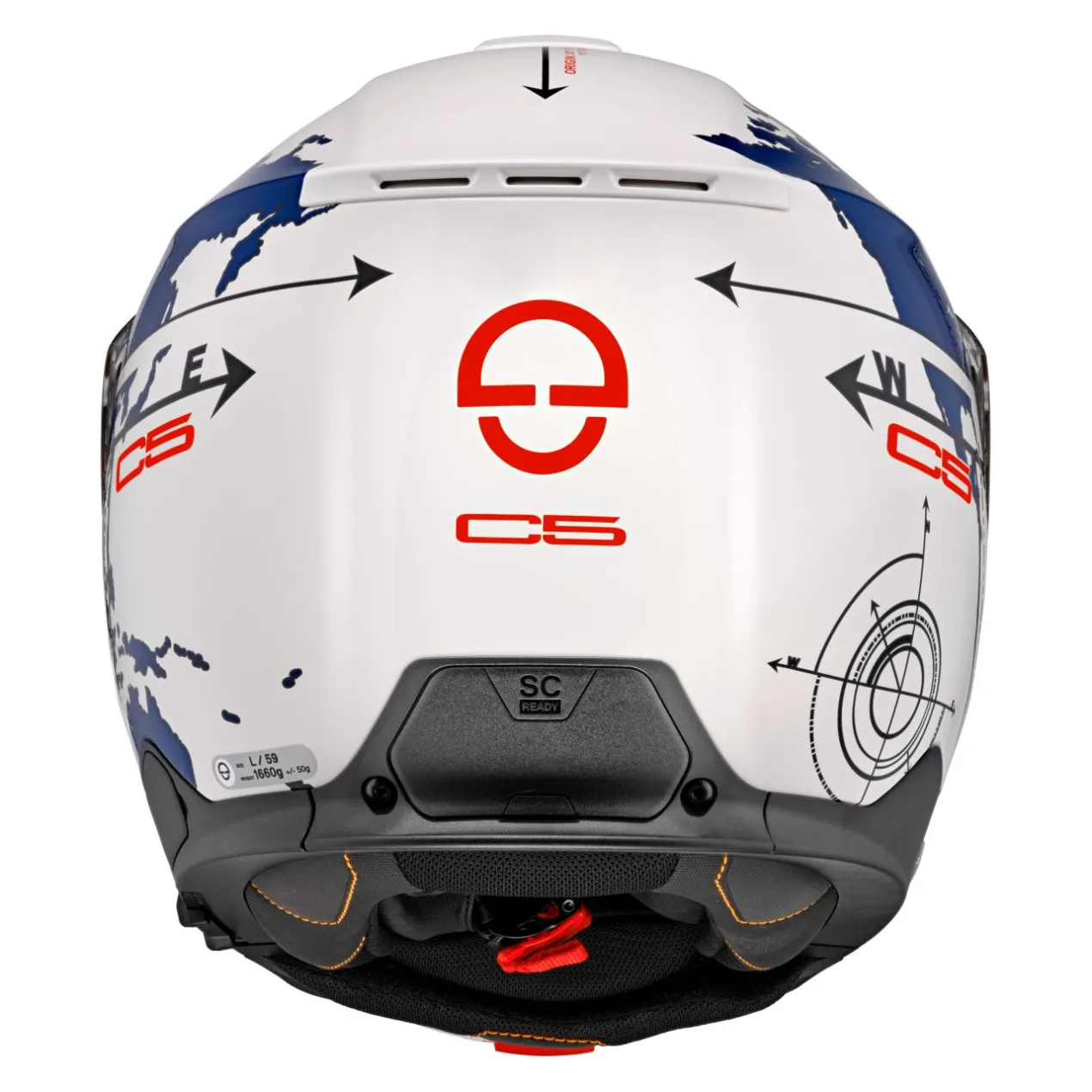 Casco Modulare Schuberth C5 Graphic Globe Blu