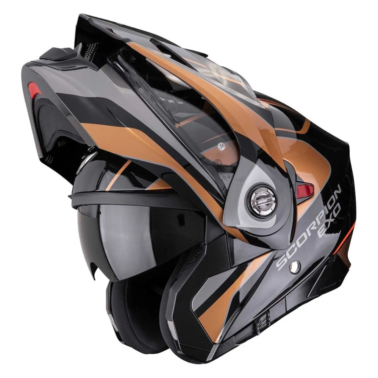 Casco Modulare Scorpion Adx-2 Kamps Nero Rame
