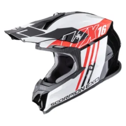 Casco Motocross Scorpion Vx-16 Evo Air Lignes Nero Rosso