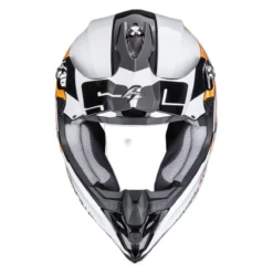 Casco Motocross Scorpion Vx-16 Evo Air Lignes Nero Arancione
