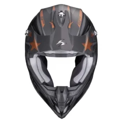 Casco Motocross Scorpion Vx-16 Evo Air Patriot Argento Nero Rame