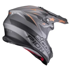 Casco Motocross Scorpion Vx-16 Evo Air Patriot Argento Nero Rame