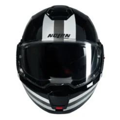 Casco Nolan N120-1 Lineo Nero Bianco Argento