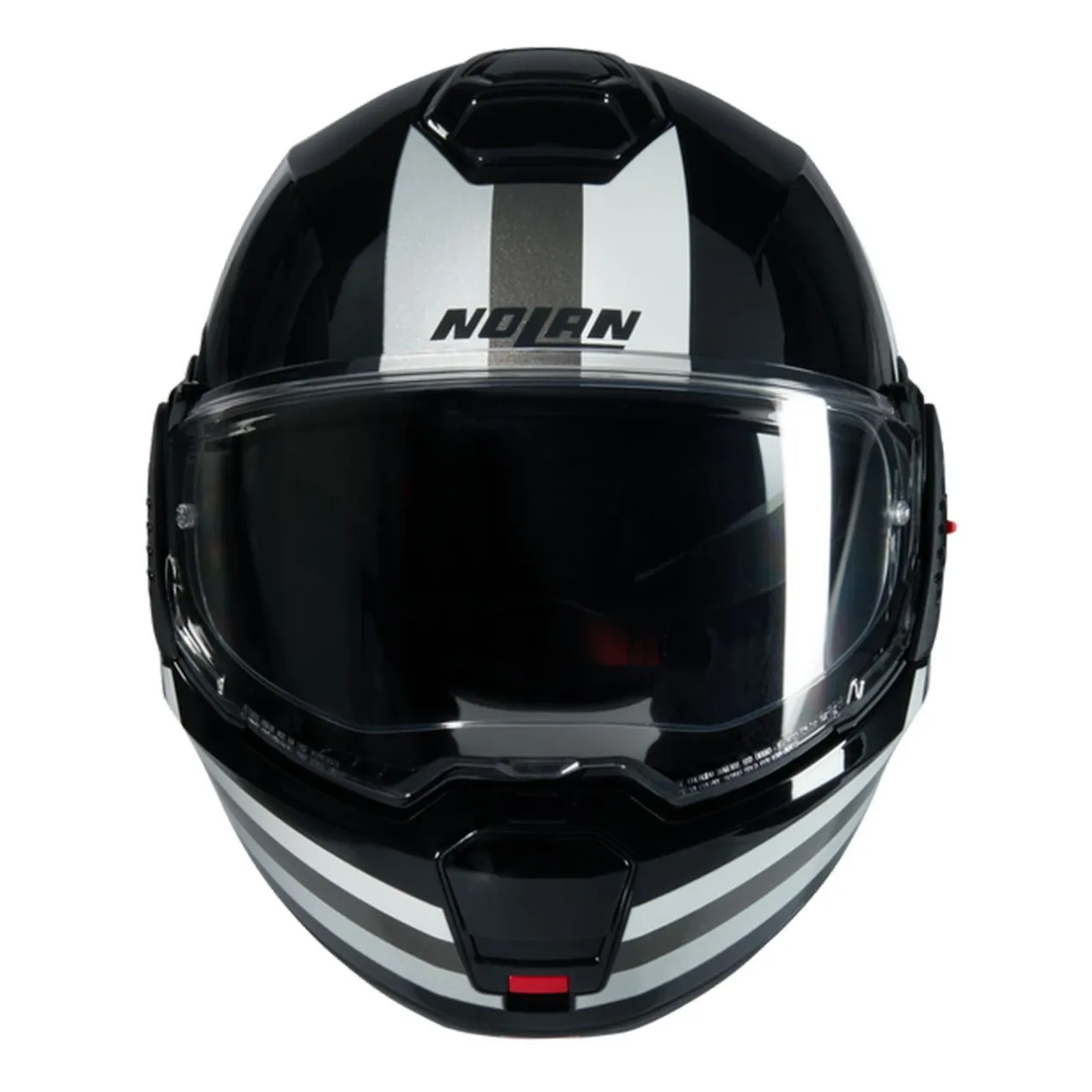 Casco Nolan N120-1 Lineo Nero Bianco Argento