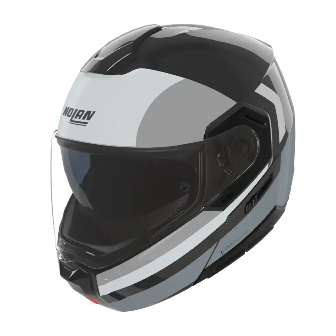 Casco Nolan N90-3 06 Roboto Nero Argento Bianco