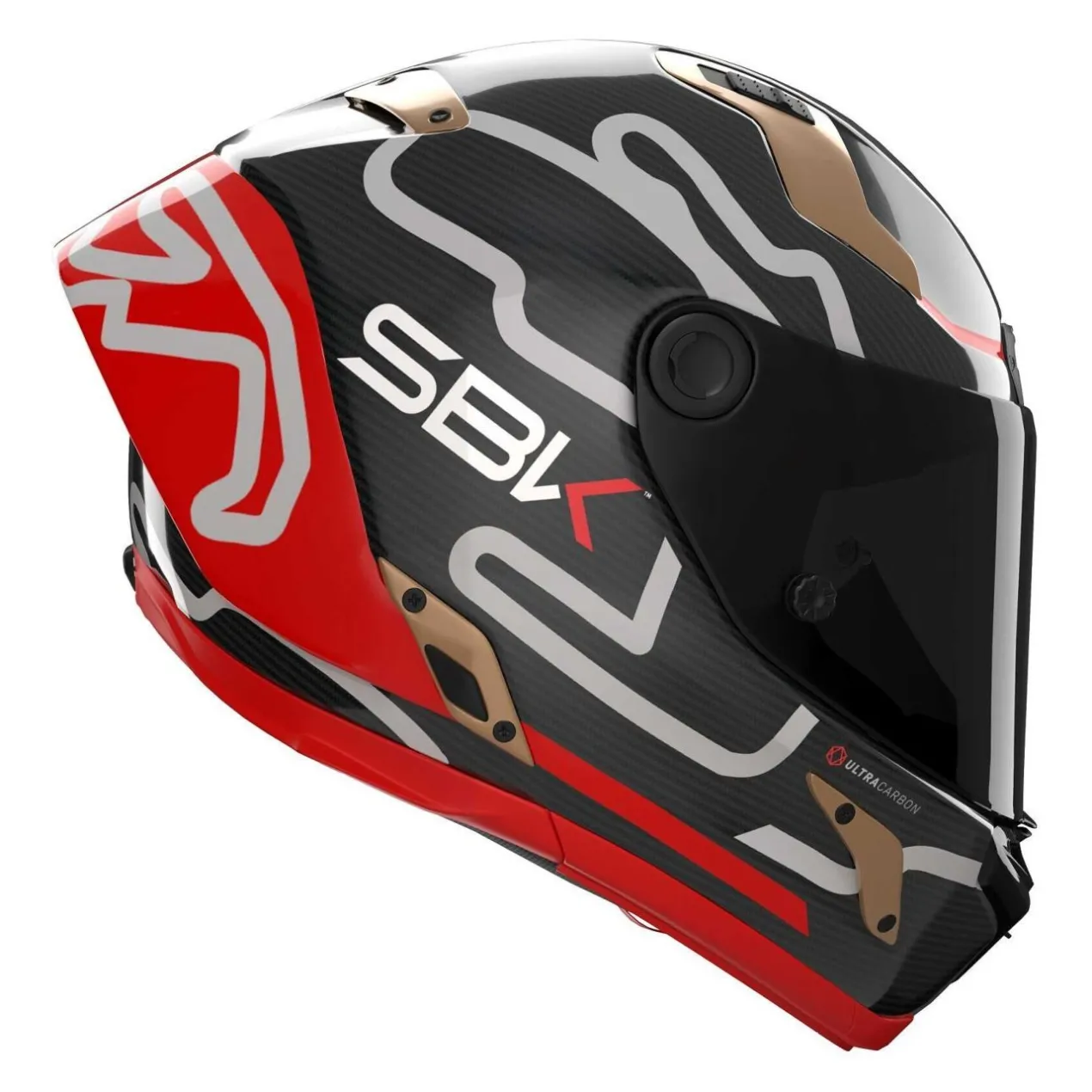Casco Nolan X-804 Rs Ultra Carbon Sbk Rosso Oro