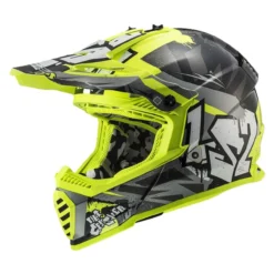 Casco Off Road Bambino Ls2 Mx437 Fast II Mini Crusher Black Yellow