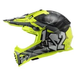 Casco Off Road Bambino Ls2 Mx437 Fast II Mini Crusher Black Yellow