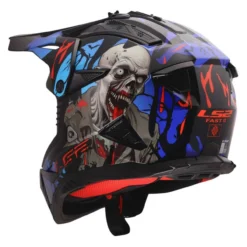 Casco Off-road Ls2 Mx708 Fast II Zombie II Black Red Blue