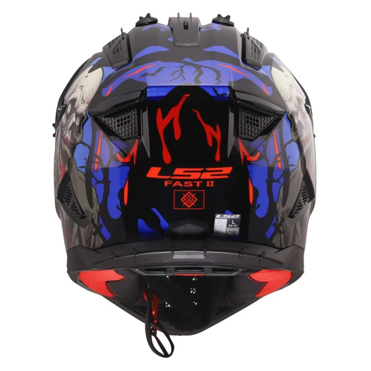 Casco Off-road Ls2 Mx708 Fast II Zombie II Black Red Blue