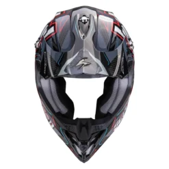 Casco Off Road Scorpion Vx-16 Evo Air Rok Nero Grigio Rosso