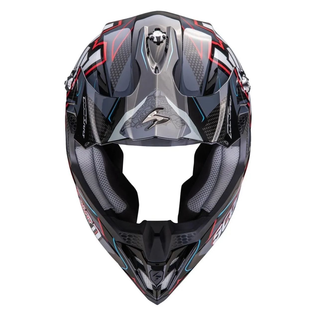 Casco Off Road Scorpion Vx-16 Evo Air Rok Nero Grigio Rosso