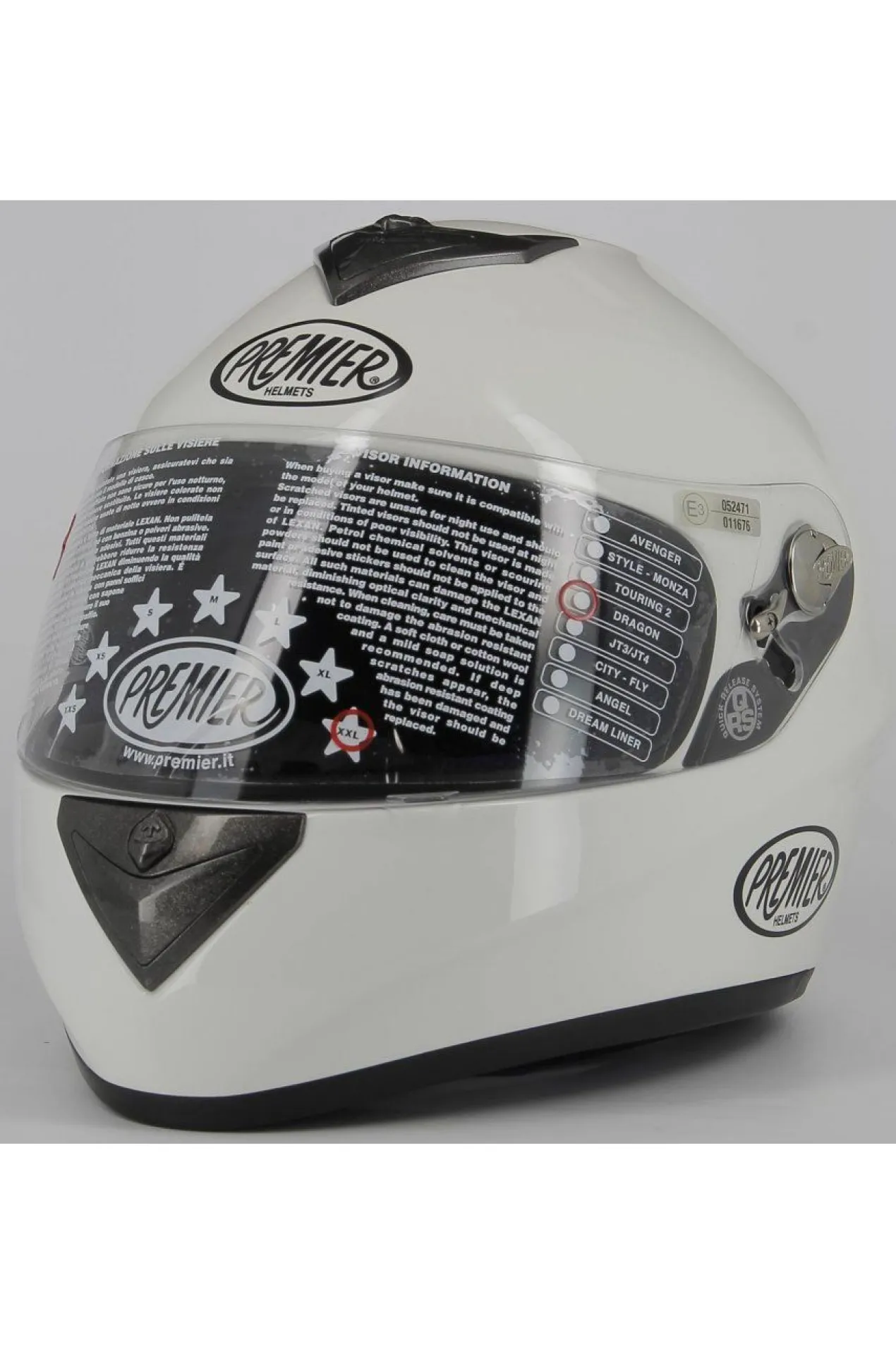 Casco Premier Dragon Fibra Monocolore Ultimo Pezzo Bianco