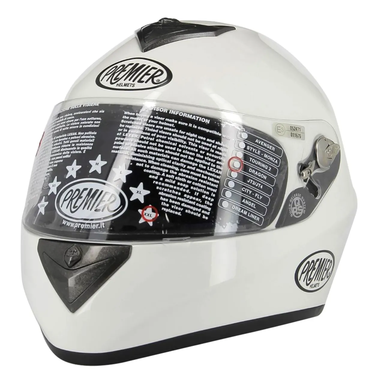 Casco Premier Dragon Fibra Monocolore Ultimo Pezzo Bianco