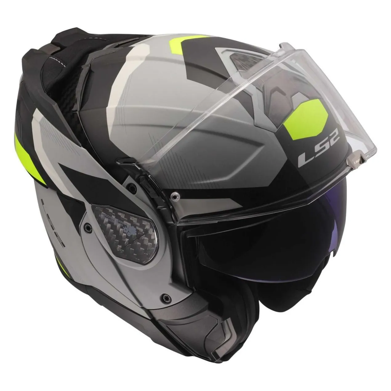 Casco Ribaltabile Ls2 Ff910 Advant II Triple Light Grey H-v Yellow
