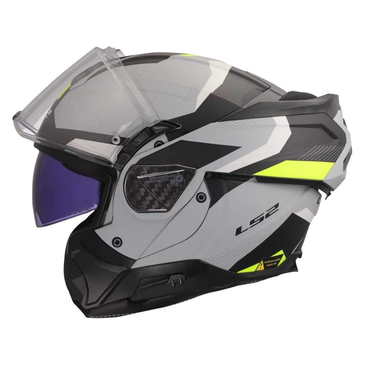 Casco Ribaltabile Ls2 Ff910 Advant II Triple Light Grey H-v Yellow