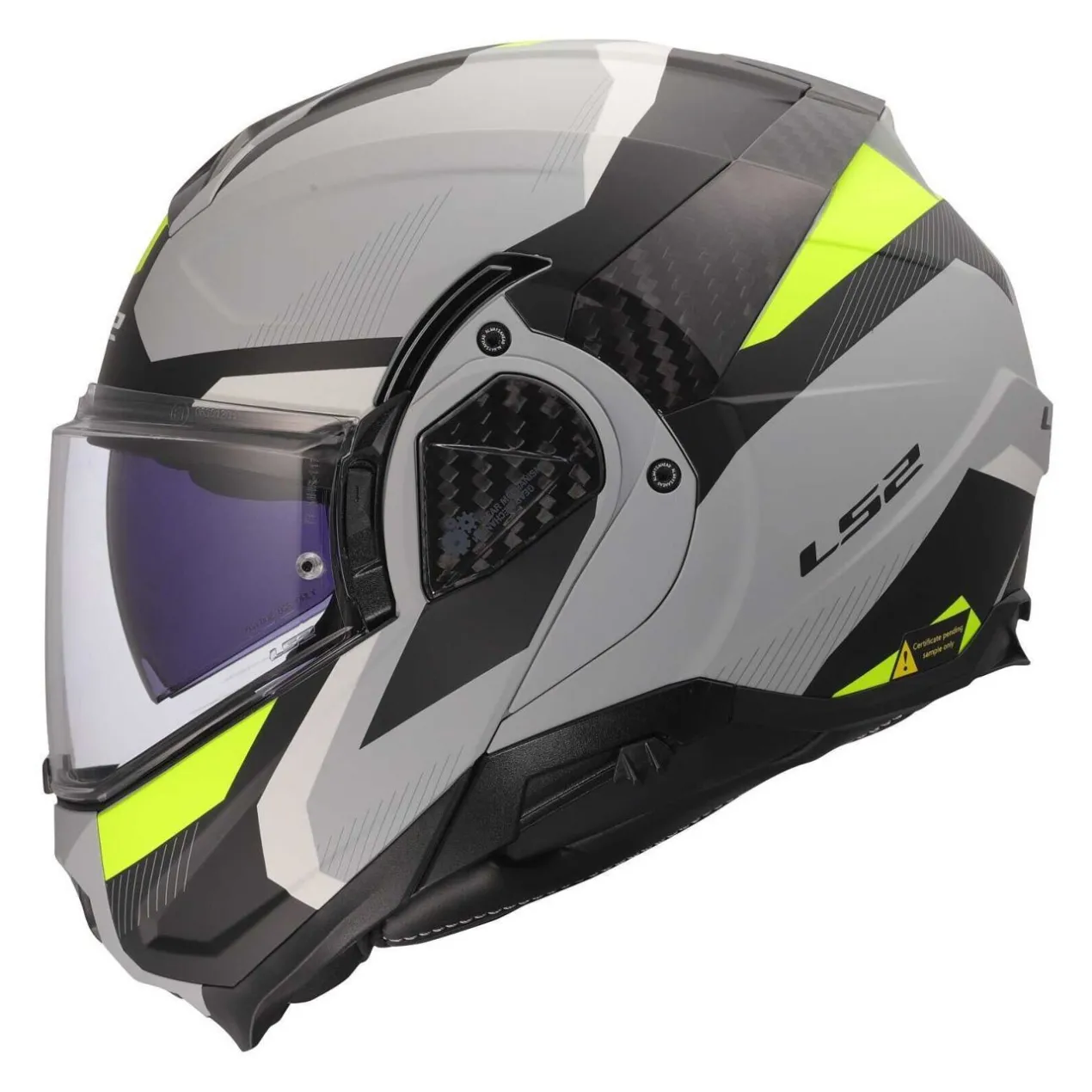Casco Ribaltabile Ls2 Ff910 Advant II Triple Light Grey H-v Yellow