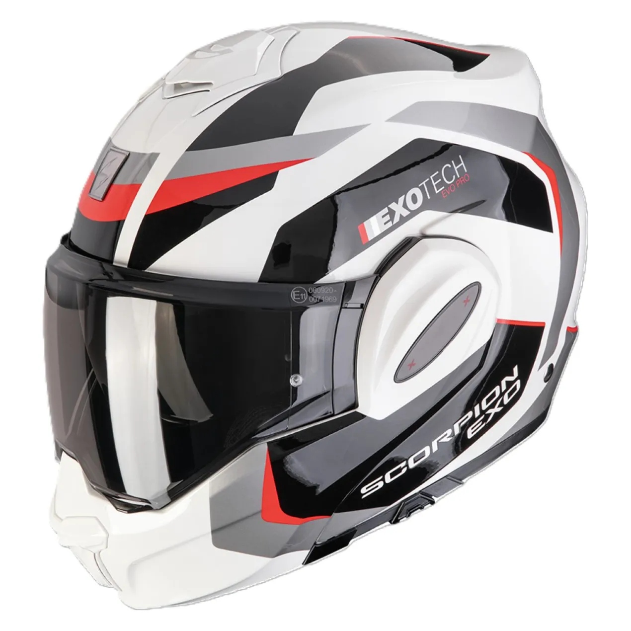 Casco Ribaltabile Scorpion Exo-tech Evo Pro Acuti Grigio Nero Rosso