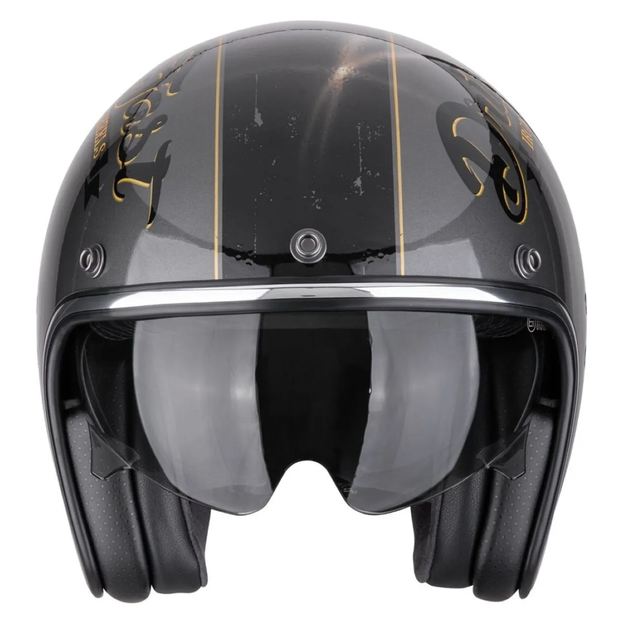 Casco Scorpion Belfast Evo Drive Fast Argento-nero-oro