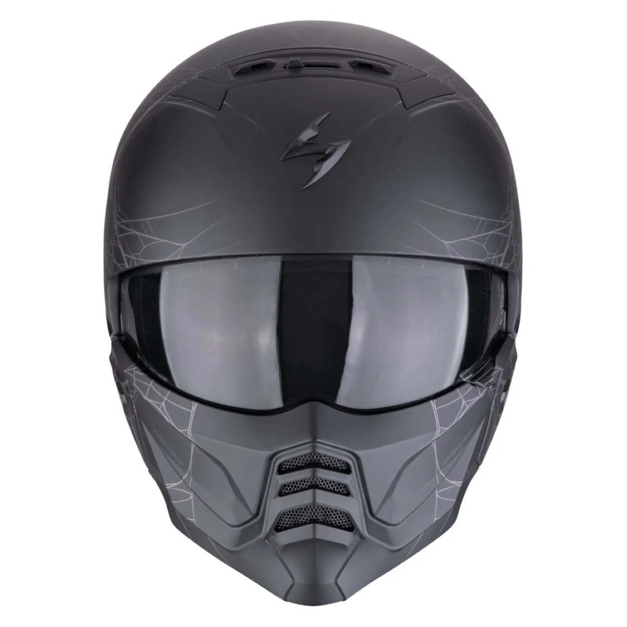 Casco Scorpion Exo-combat II Spiderweb Nero Opaco-argento
