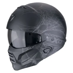 Casco Scorpion Exo-combat II Spiderweb Nero Opaco-argento