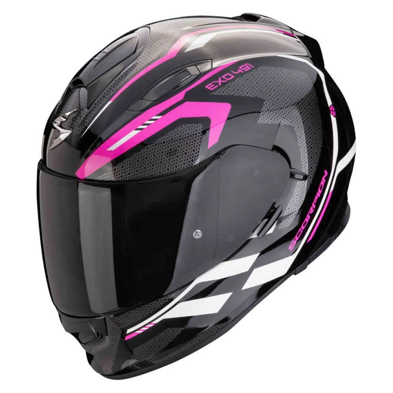 Casco Scorpion Exo-491 Kripta Nero-rosa-bianco