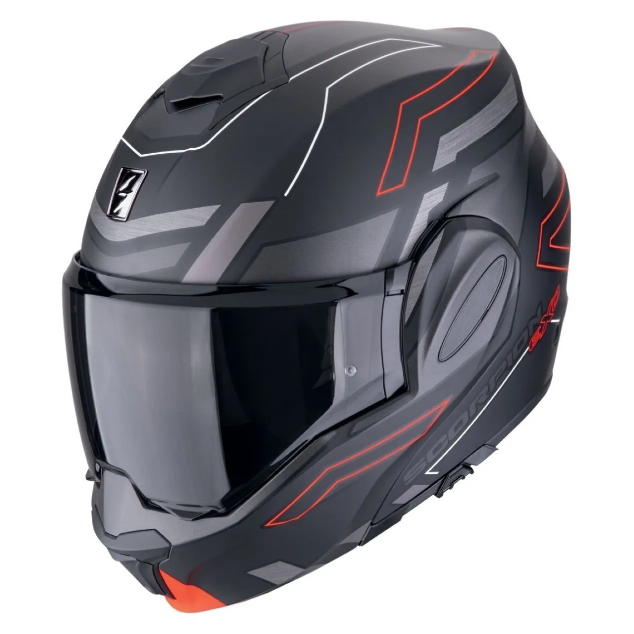 Casco Scorpion Exo-tech Evo Conquer Nero Opaco-rosso