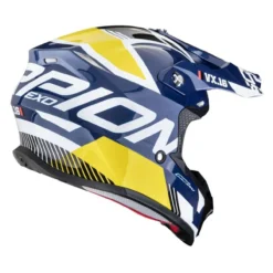 Casco Scorpion Vx-16 Evo Air Analog Bianco Blu Giallo
