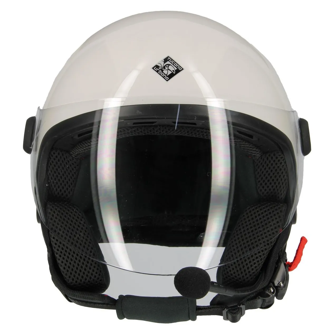 Casco Tucano El'jettin Con Bluetooth Integrato Bianco Ghiaccio Lucido