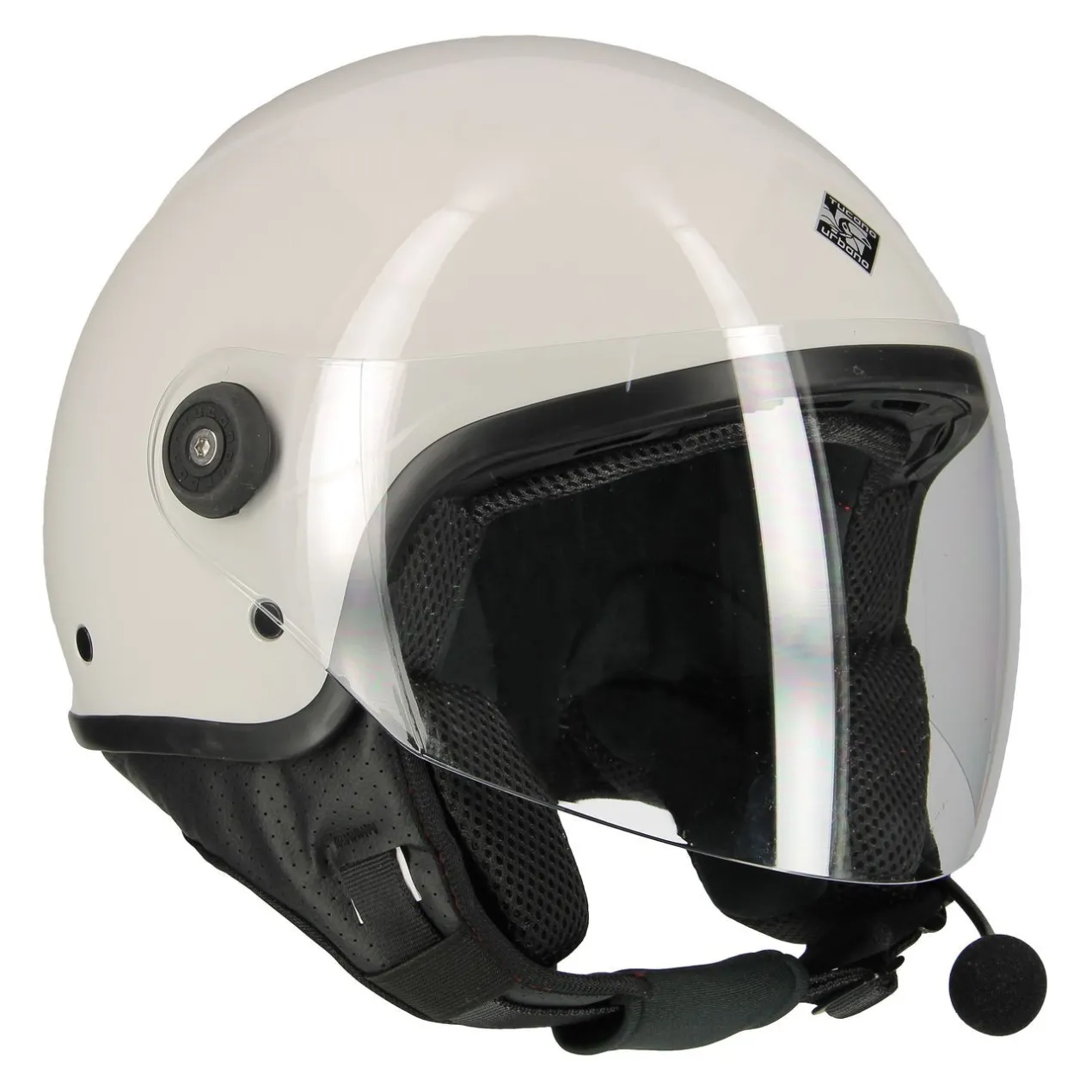 Casco Tucano El'jettin Con Bluetooth Integrato Bianco Ghiaccio Lucido