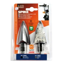 Coppia Frecce Al Led Lampa Omologate Mod Spike 12v Carbon Look