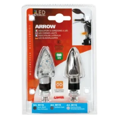 Coppia Frecce Al Led Lampa Omologate Mod Arrow Cromate