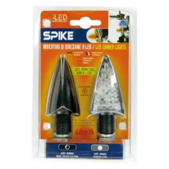 Coppia Frecce Al Led Lampa Omologate Mod Spike 12v Nere