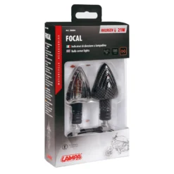 Coppia Frecce Carbon Mod. Focal Lampadina Vetro Bianco Lampa 90066