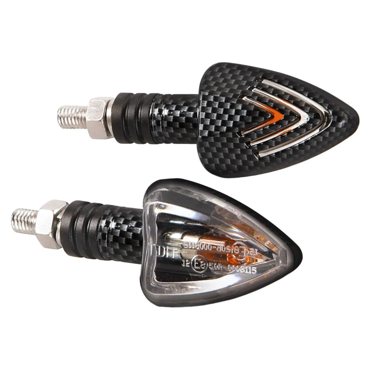 Coppia Frecce Carbon Mod. Focal Lampadina Vetro Bianco Lampa 90066