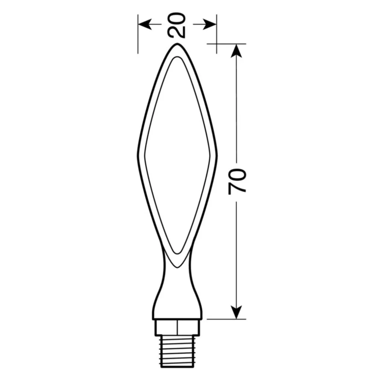 Coppia Frecce Cromate Mod Storm Led Vetro Bianco