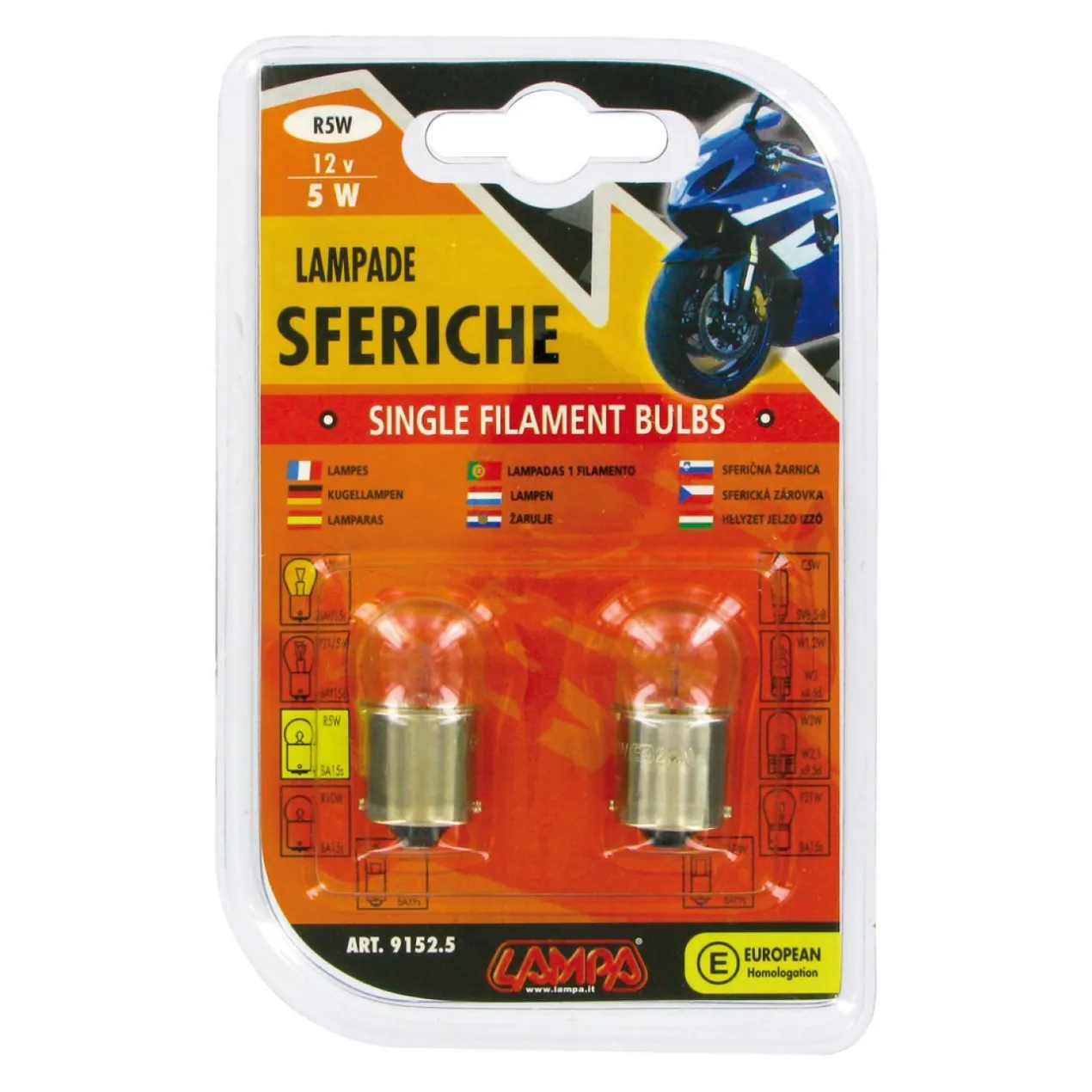 Coppia Lampade Sferiche 12v 5w Ba15s