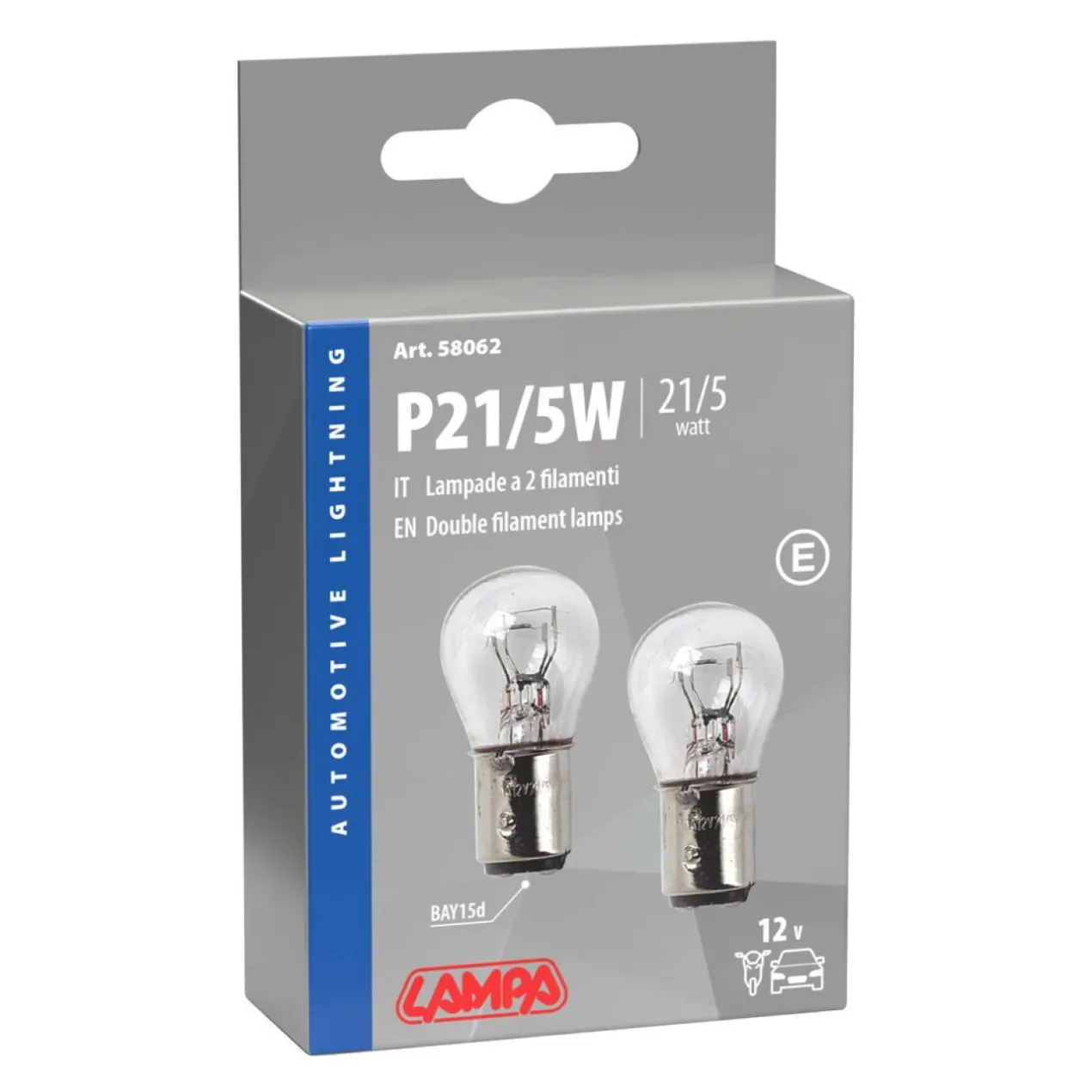 Coppia Lampadine Lampa 2 Filamenti 21/5w Bay15d