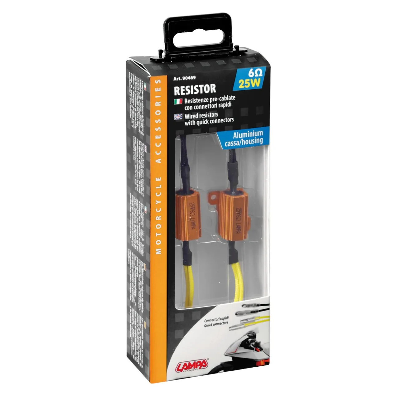 Coppia Resistenze Alluminio 6ohm 25w C/connettori Rapidi Lampa 90469