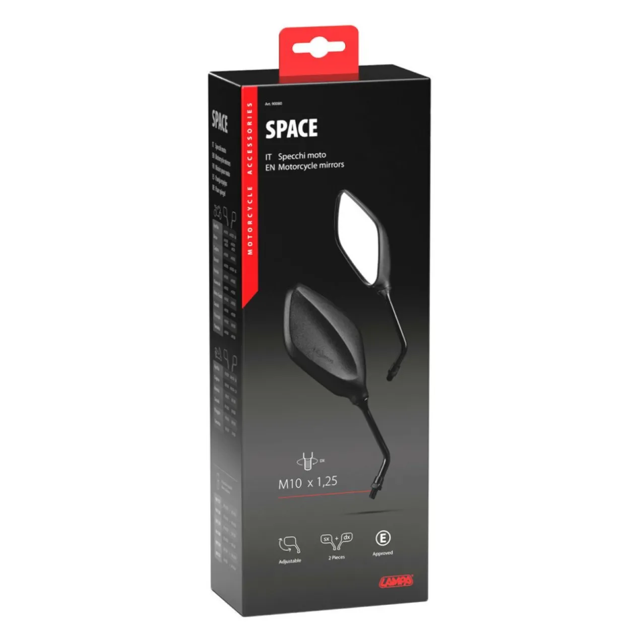 Coppia Specchi Lampa Moto Space
