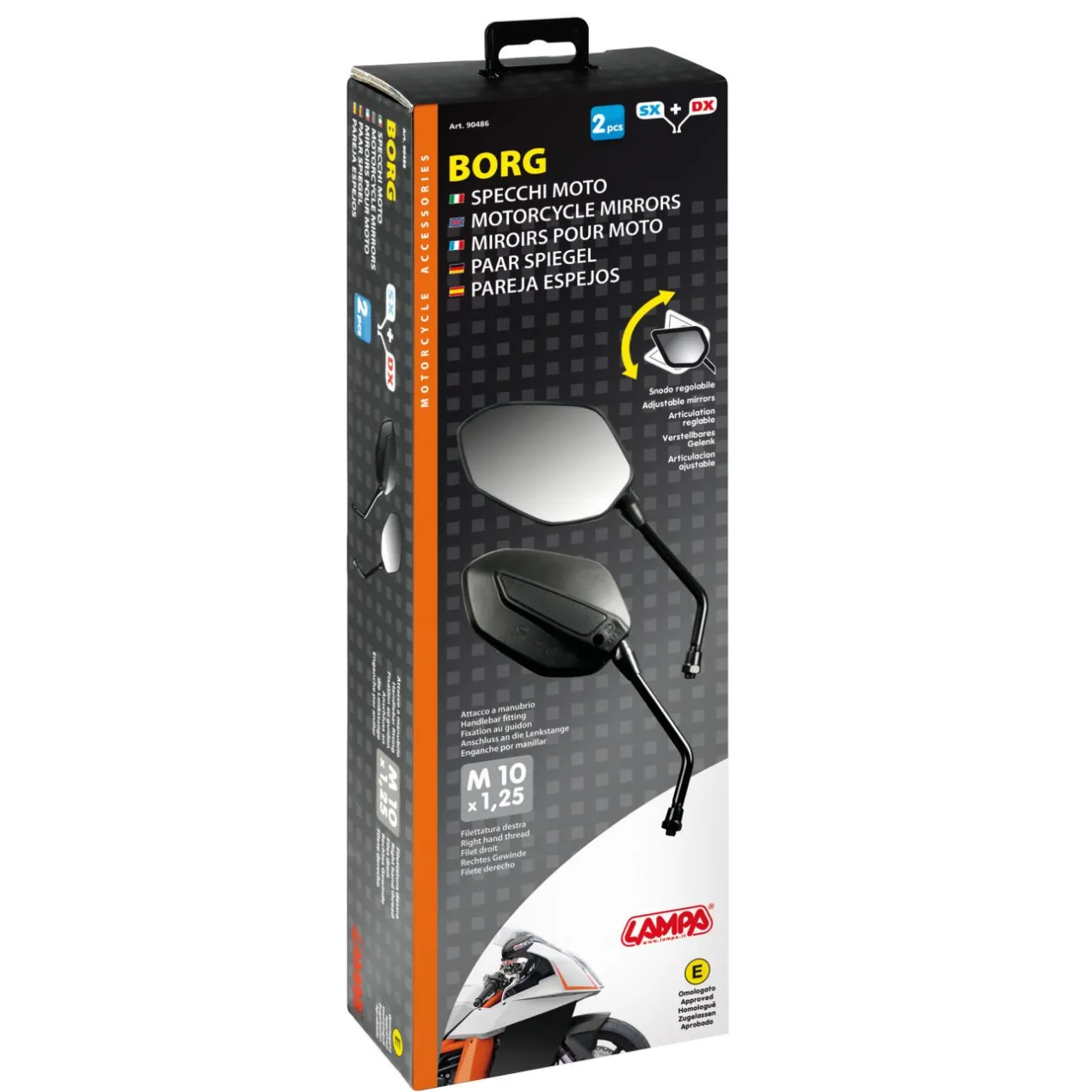 Coppia Specchi Moto Borg Lampa 90486
