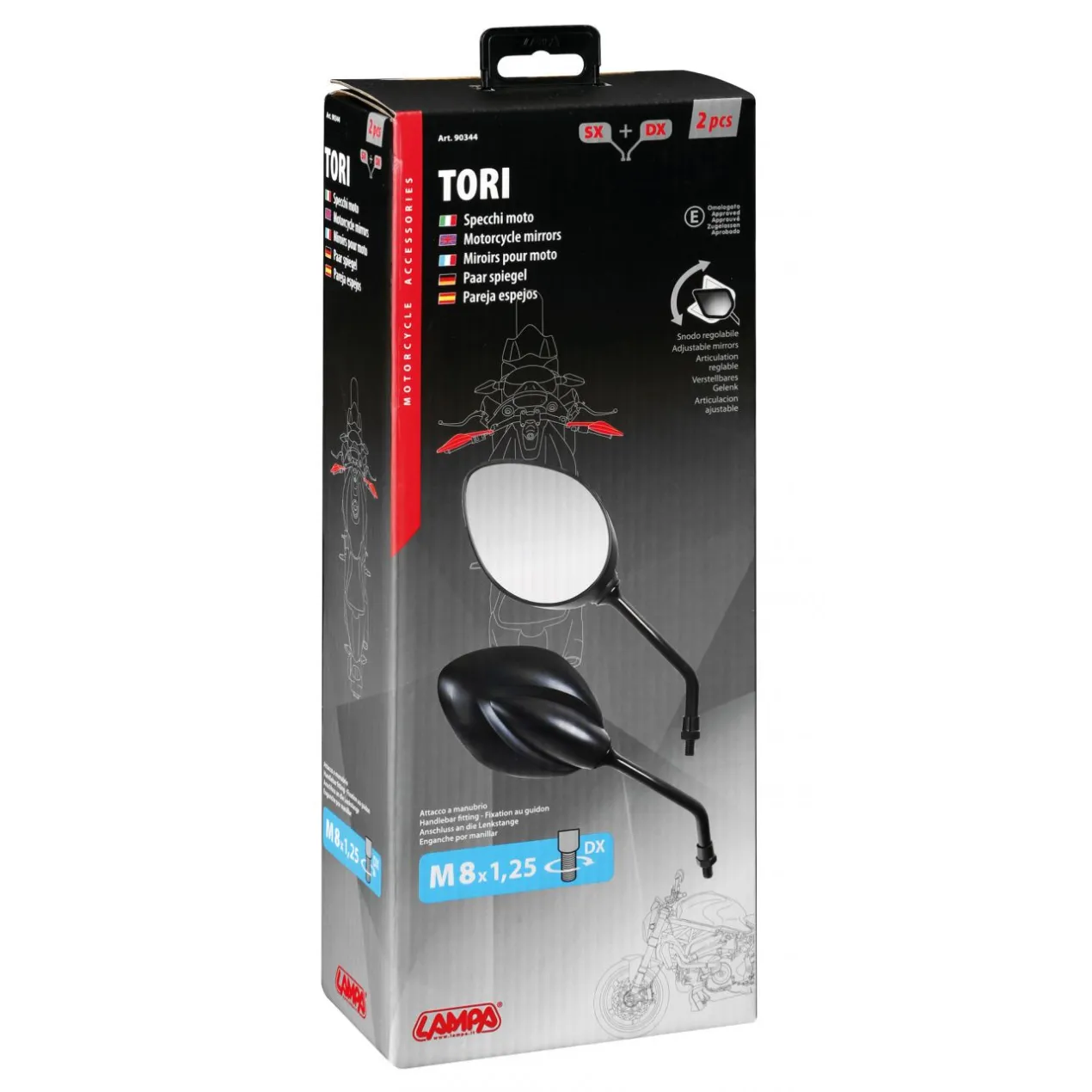 Coppia Specchi Moto Tori Lampa 90344