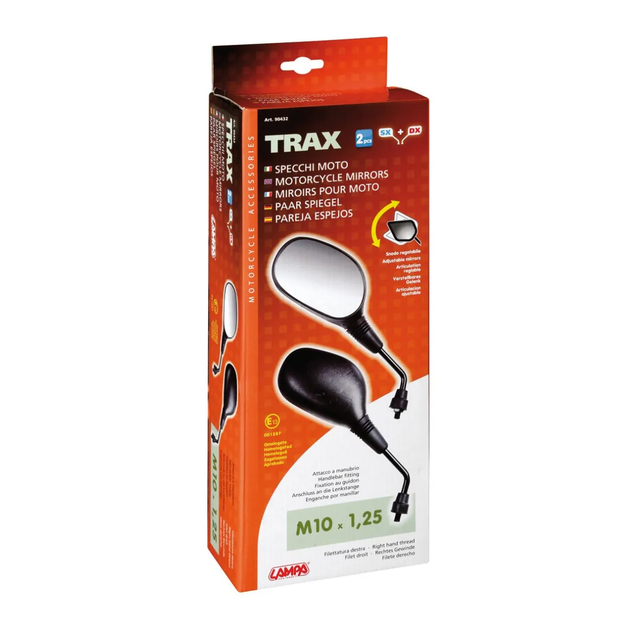 Coppia Specchi Moto Trax Lampa 90432